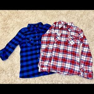 Plaid flannel long sleeve (lot of 2)